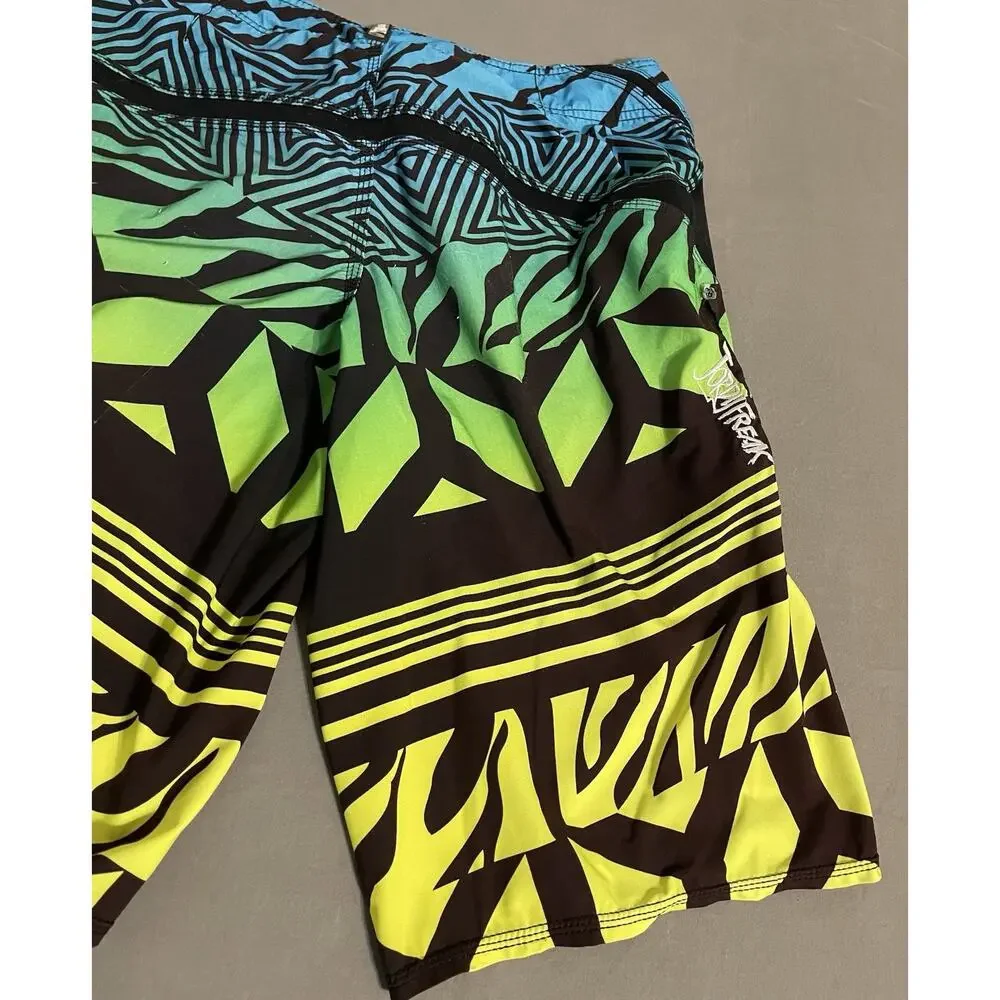 O’Neill Hyperfreak Jordi Smith Boardshorts Swim Trunks Blue Green Size 30